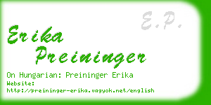 erika preininger business card